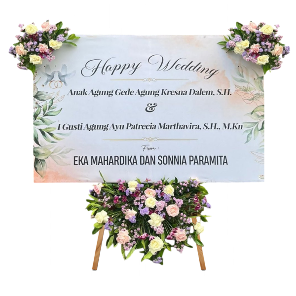 bunga papan wedding