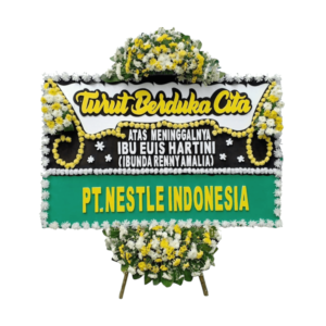 karangan bunga meninggal