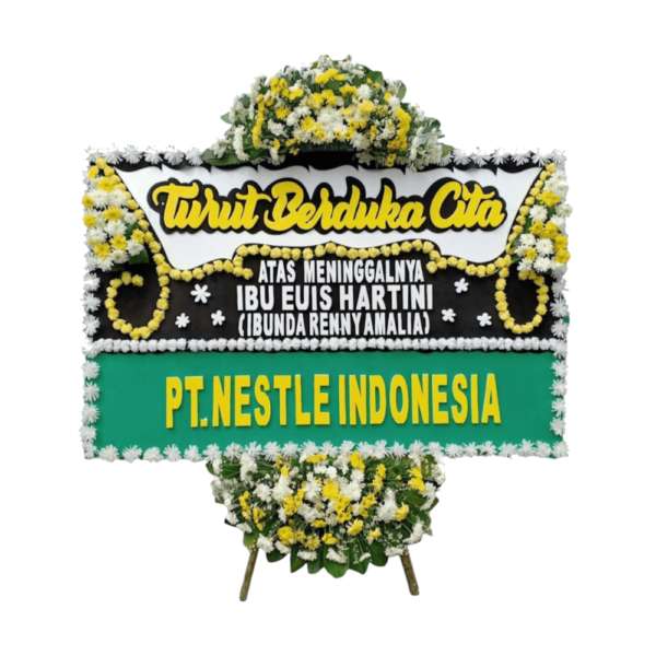 karangan bunga meninggal