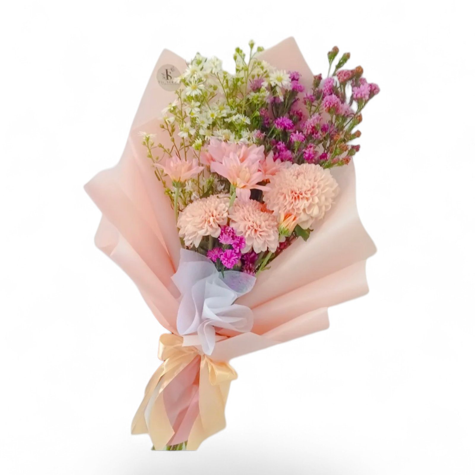 Mini Bouquet Peach Purple