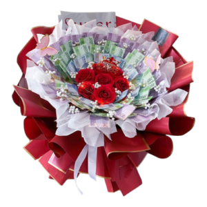 Bouquet money & rose